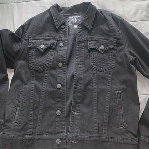 True religion black denim jacket XXL